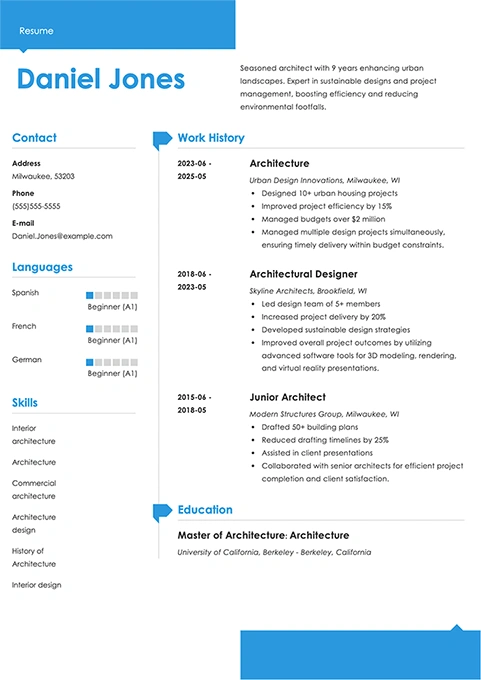 architecture resume example