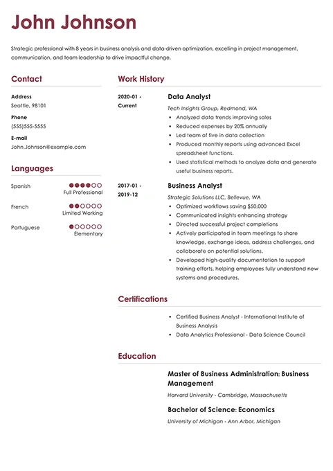 career change resume example