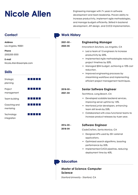 engineering manager example