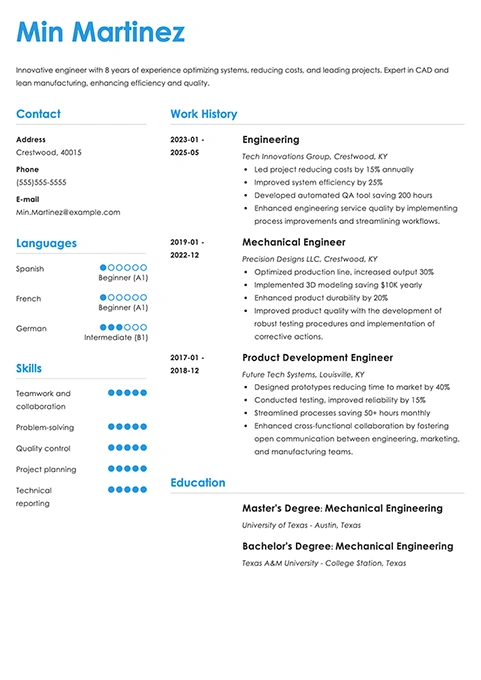 engineering resume example