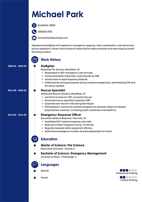 firefighter analyst example