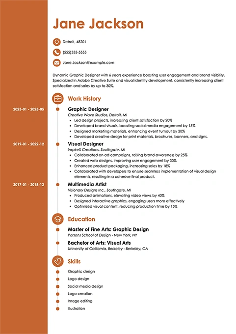 graphic designer resume example