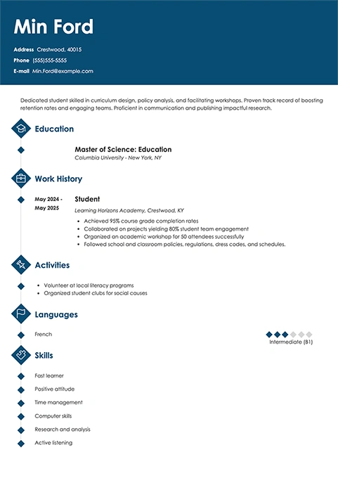 resume with no experience resume example