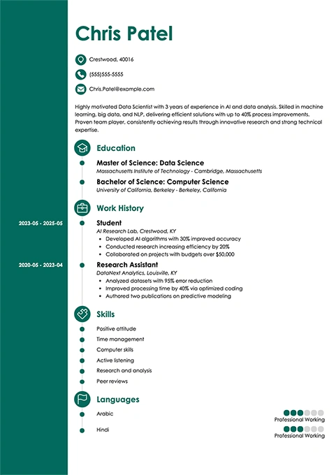 student resume example