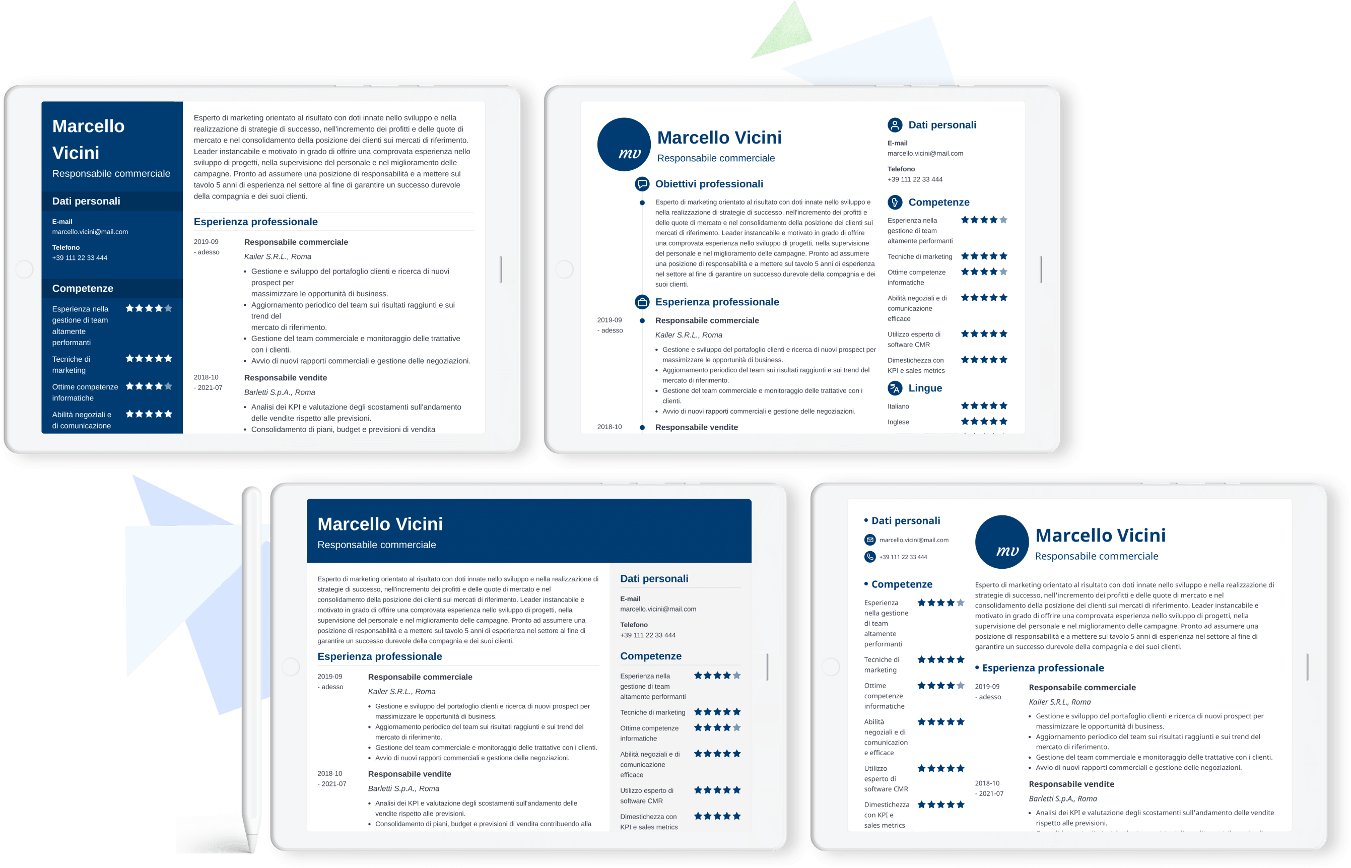 Modelli di curriculum vitae da compilare e scaricare