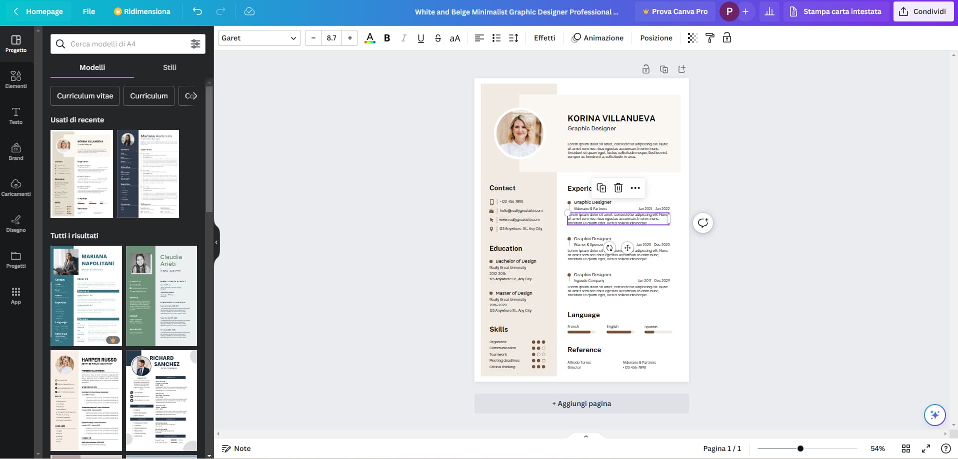 Curriculum Vitae Con Canva Come Usare Canva E Recensione