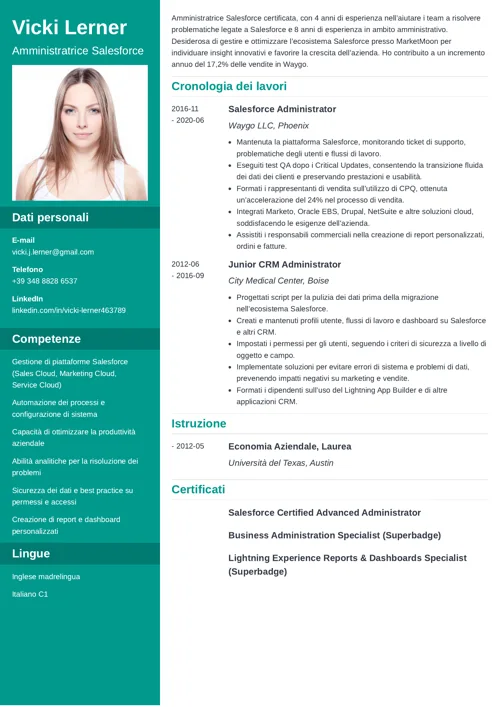 Modello di curriculum perfetto