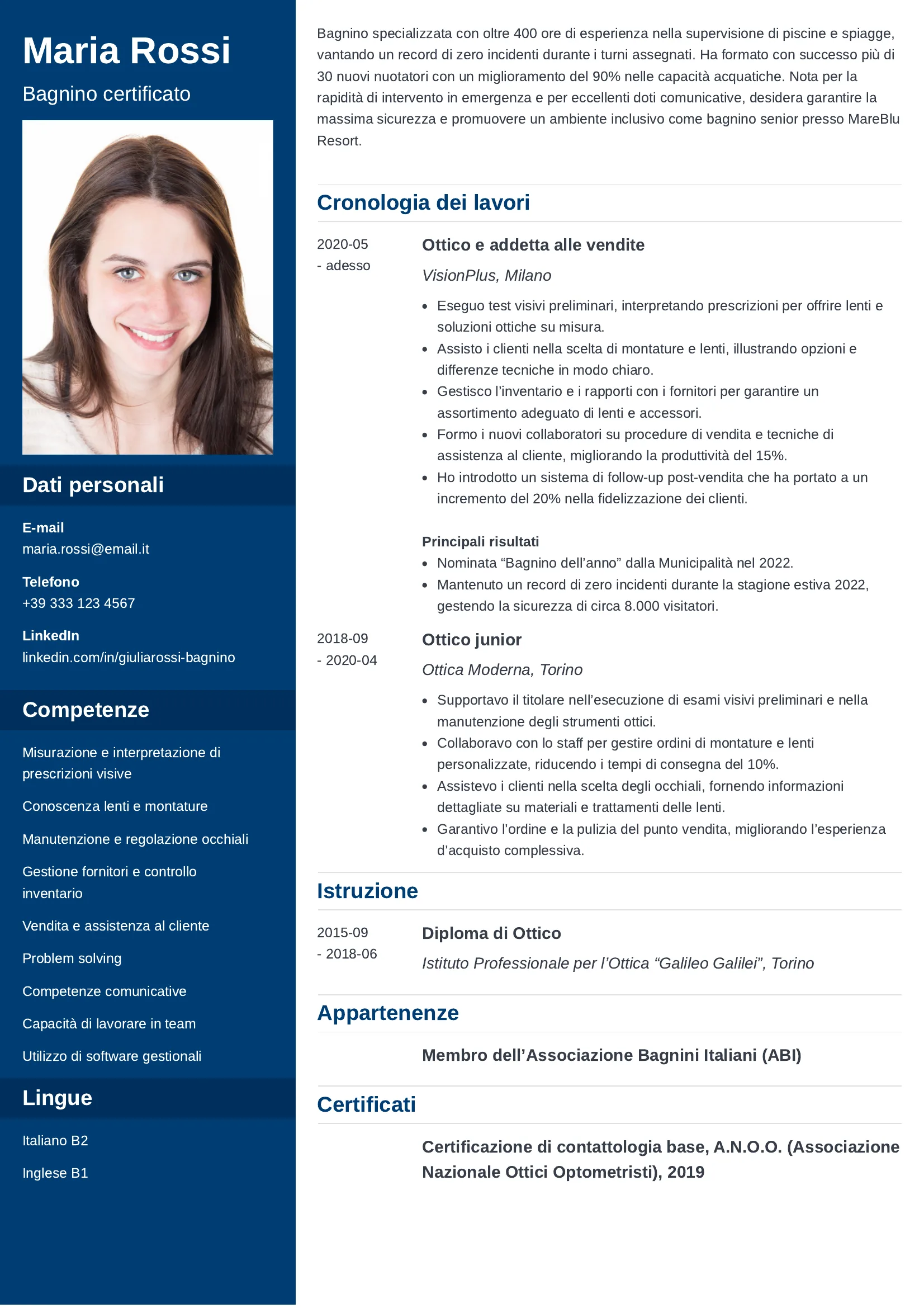 curriculum bagnino