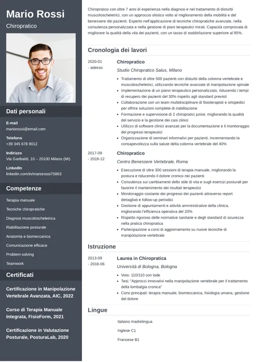 curriculum chiropratico