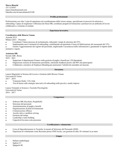 coordinatore HR