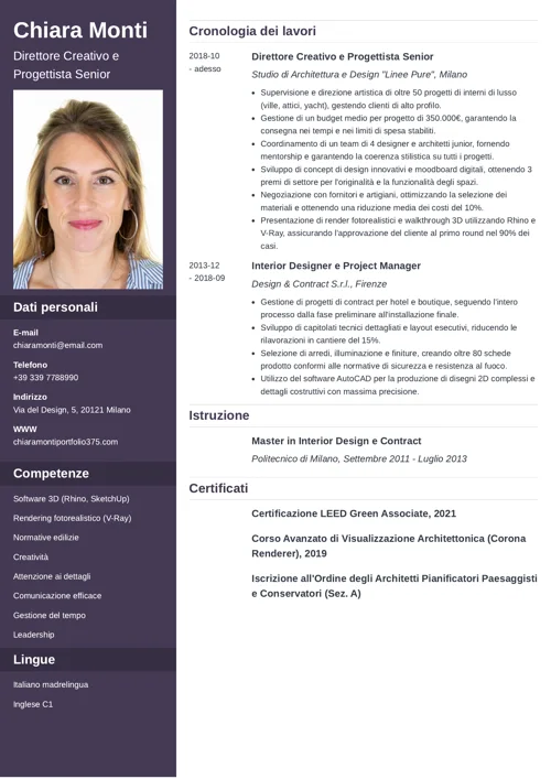 curriculum interior designer