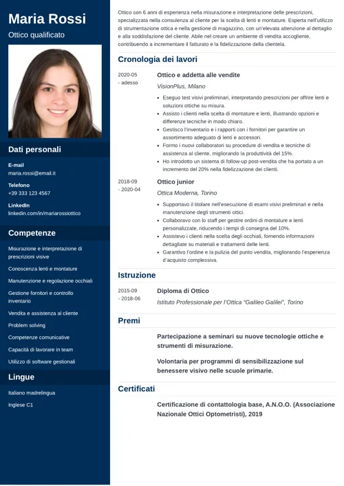 curriculum ottico
