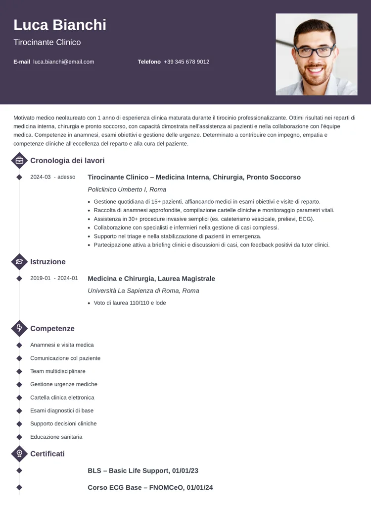  CV medico neolaureato