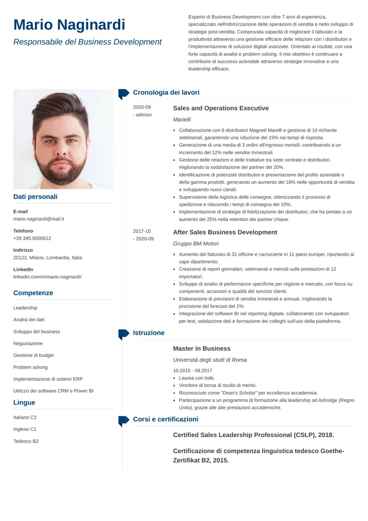 CV professionale Muse