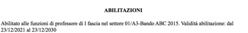 abilitazione del curriculum scientifico