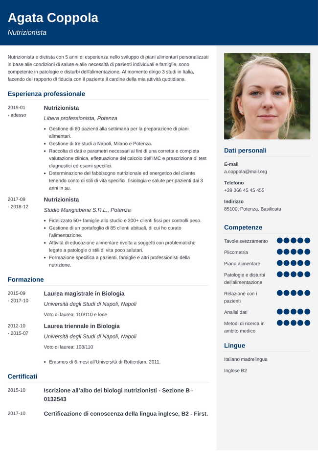 curriculum da compilare Cubic