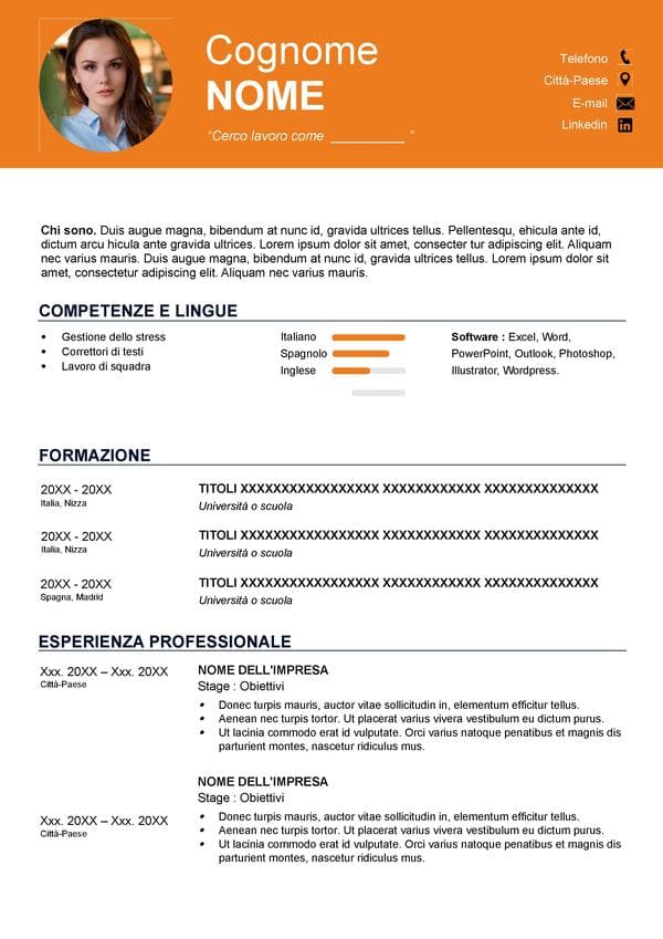 CV in Word creativo