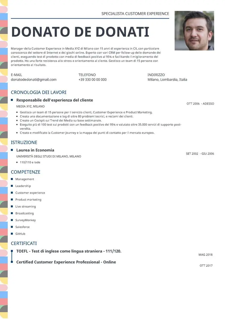 CV originali Profile