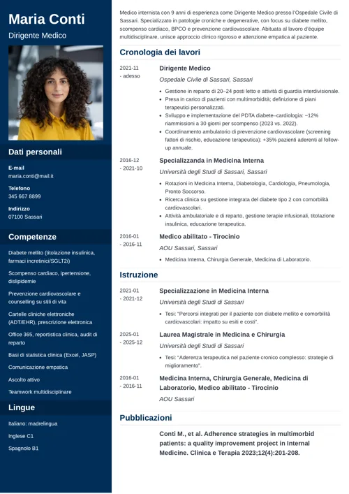 Esempio lettera di presentazione medico